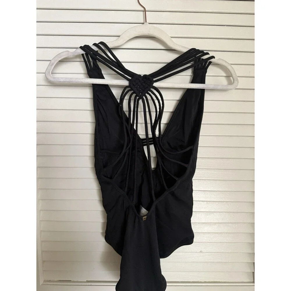 Black Strappy One-Piece Swimsuit